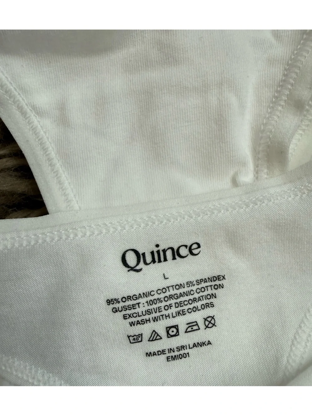 NEW Quince Organic Cotton Thong 6 Pack White Low Rise Womens Large Underwear